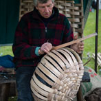 Owen Jones making an oak swill at Hatfield Living Crafts fair 2017
